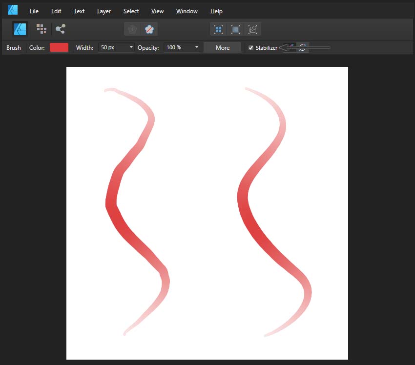 creating a brushstroke with a stamilizer function